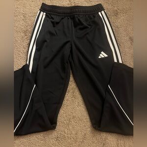 Adidas Black Joggers with White Stripes